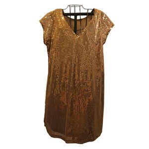 Large Sequined Gold Dress